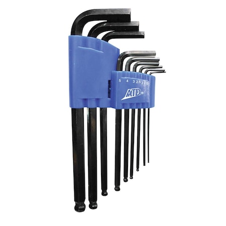 Atd Tools ATD 9-Piece Metric Long Arm Ball End Hex Key Set 585